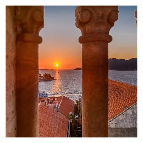 sunset on korčula